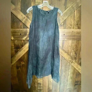 Eileen Fisher 100% Silk Sleeveless Shift Dress Size XS